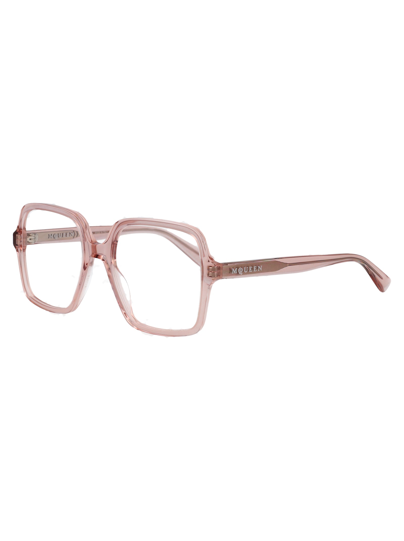 ALEXANDER MCQUEEN Transparent Recycled Acetate Optical Glasses for Women