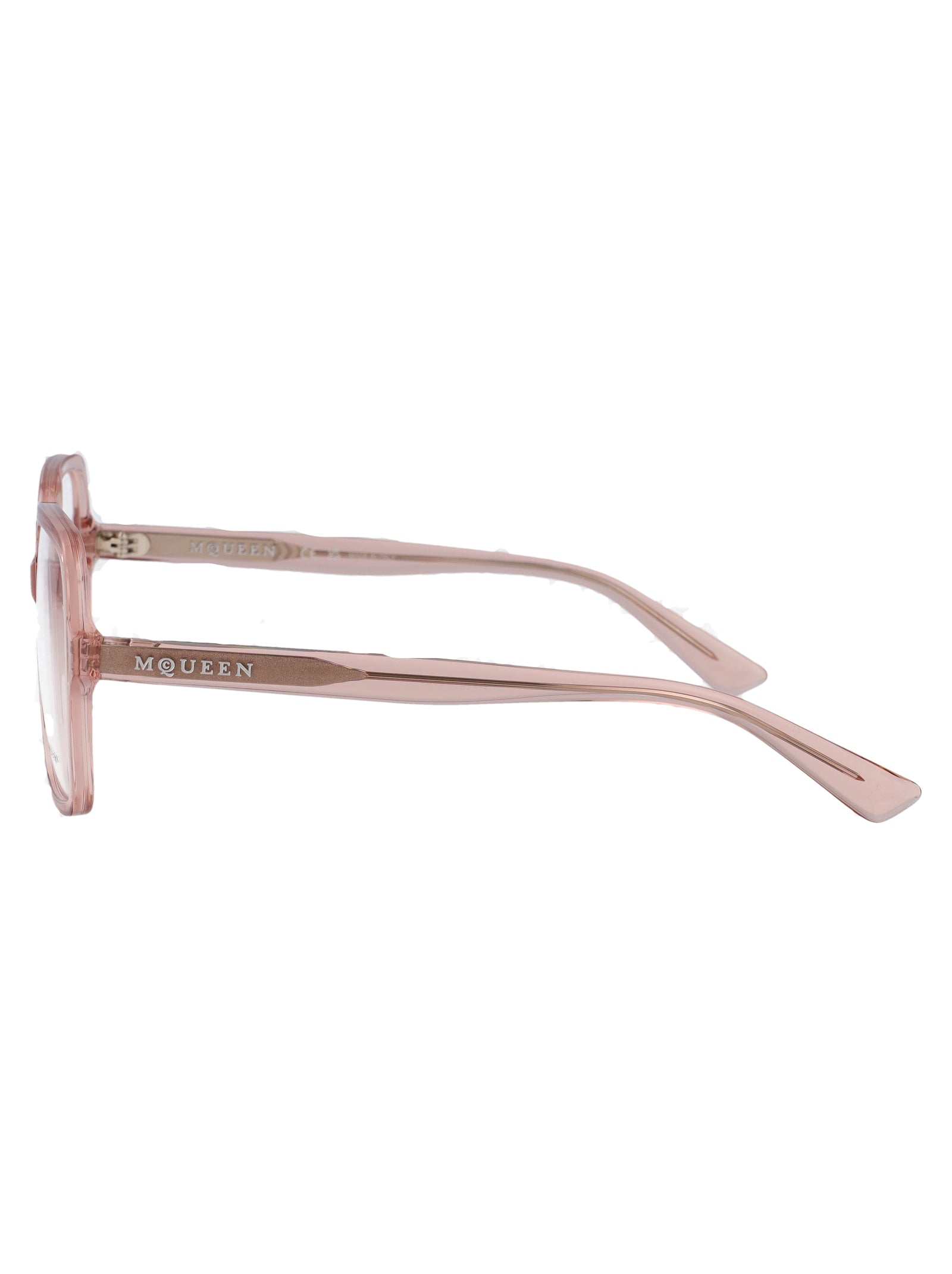ALEXANDER MCQUEEN Transparent Recycled Acetate Optical Glasses for Women