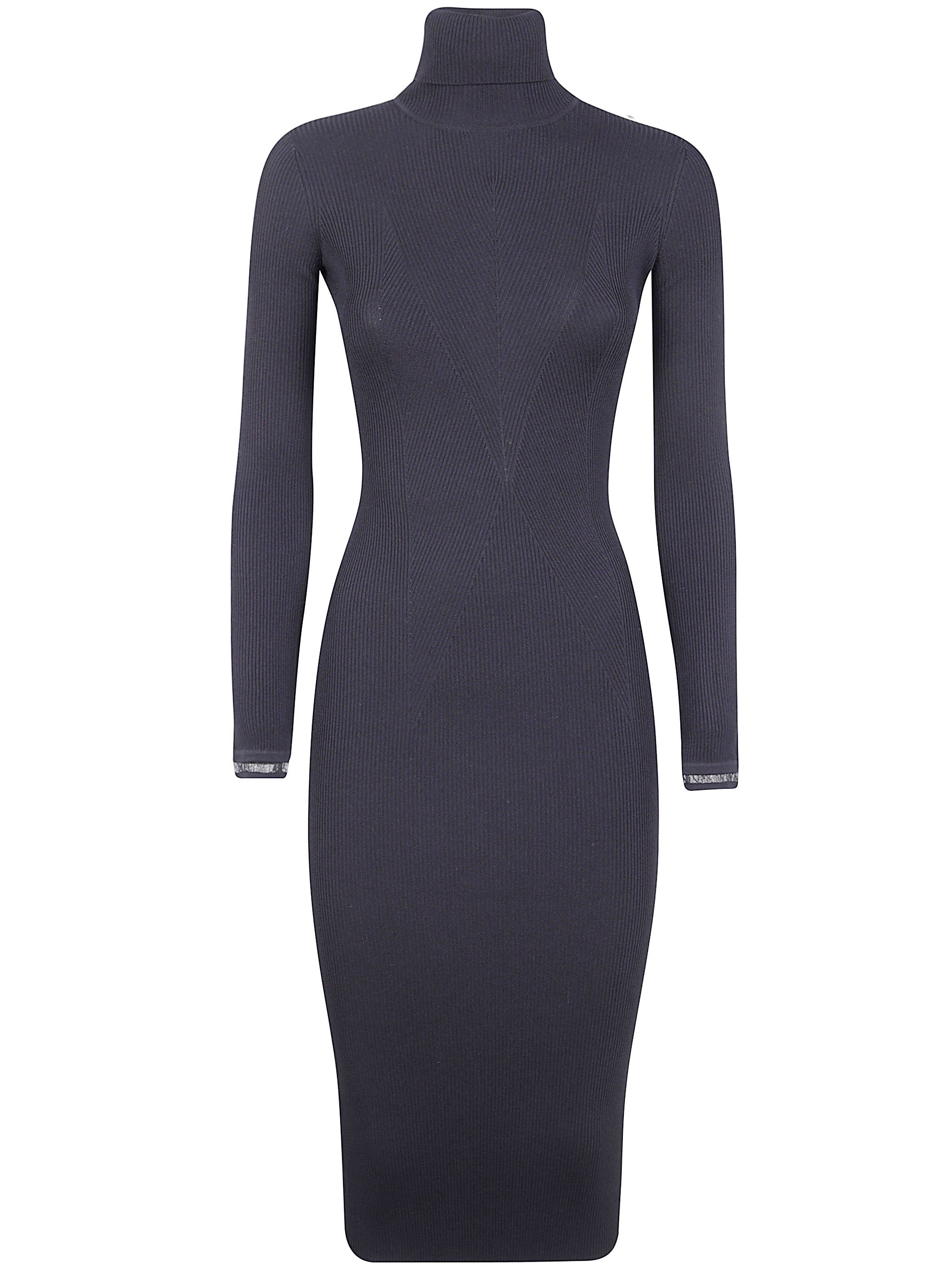 ELISABETTA FRANCHI Ribbed Knit Dress with Belt