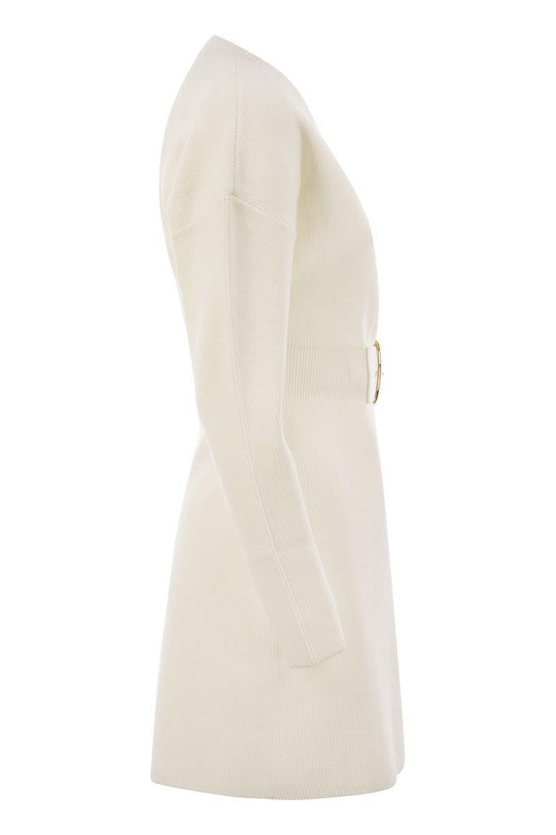 ELISABETTA FRANCHI Viscose Manteau Dress with Maxi Buckle - SS25