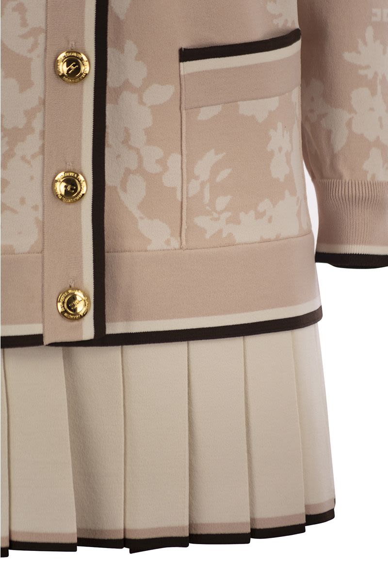 ELISABETTA FRANCHI Floral Jacquard Mini Dress