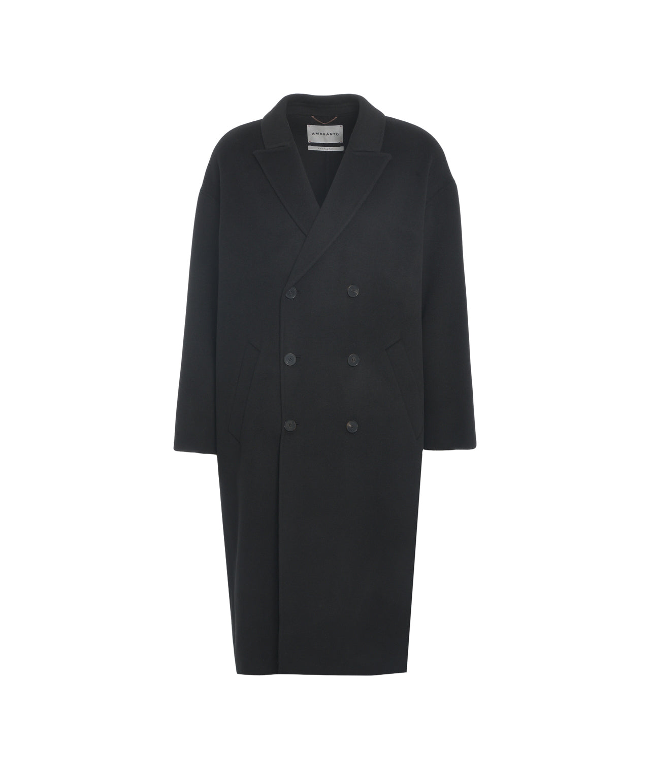 AMARANTO Oversized Double-Breasted Jacket in Wool-Cashmere Blend