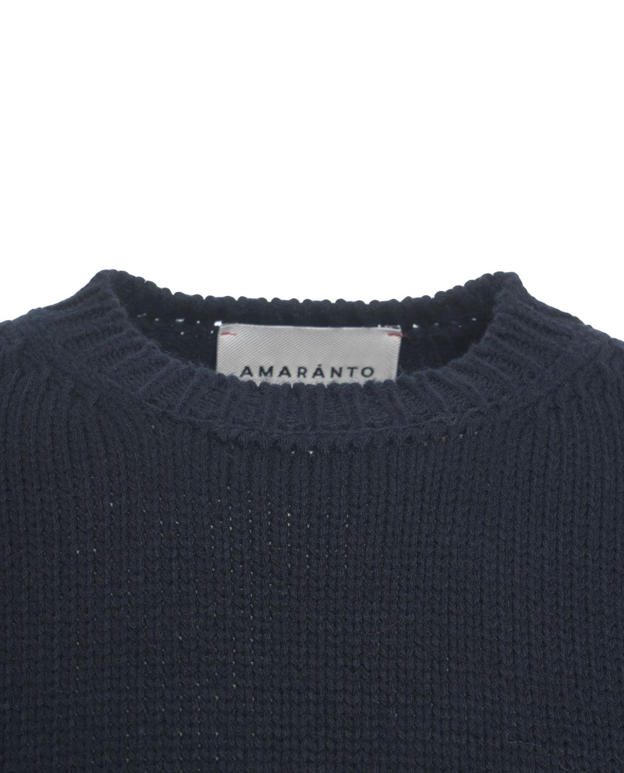 AMARANTO Oversized Knit Sweater with Intarsia Logo