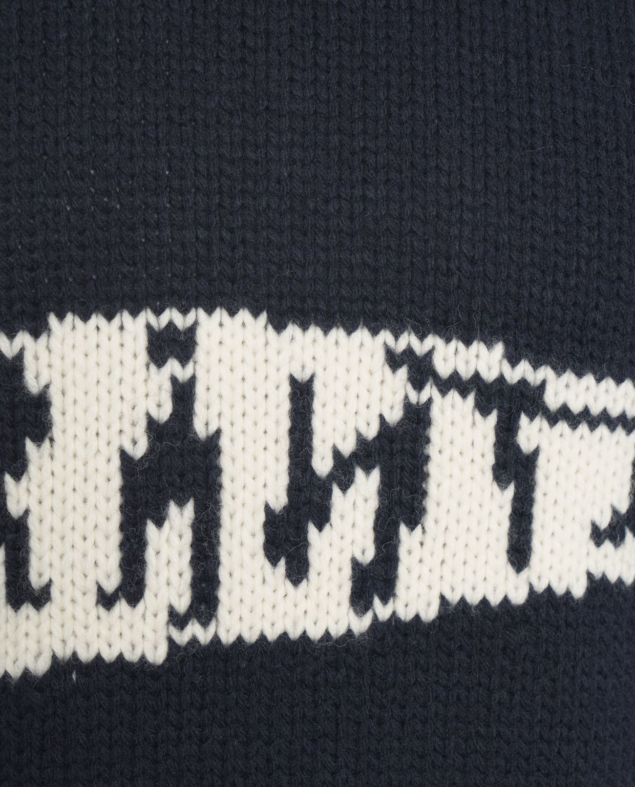 AMARANTO Oversized Knit Sweater with Intarsia Logo