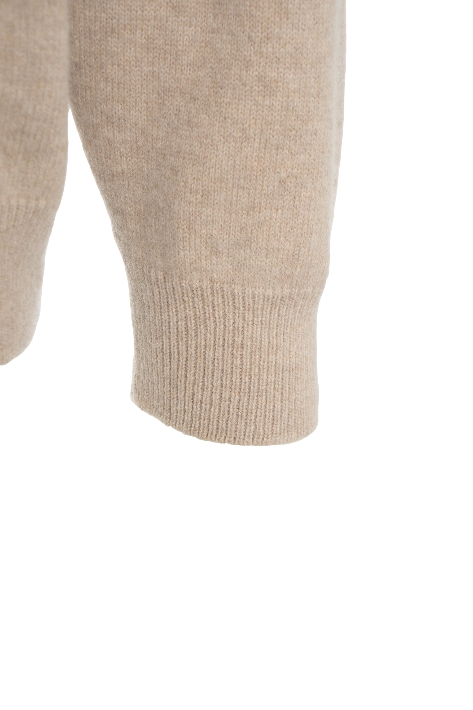 AMARANTO Beige Wool Pullover - Men's High-Quality Knitwear