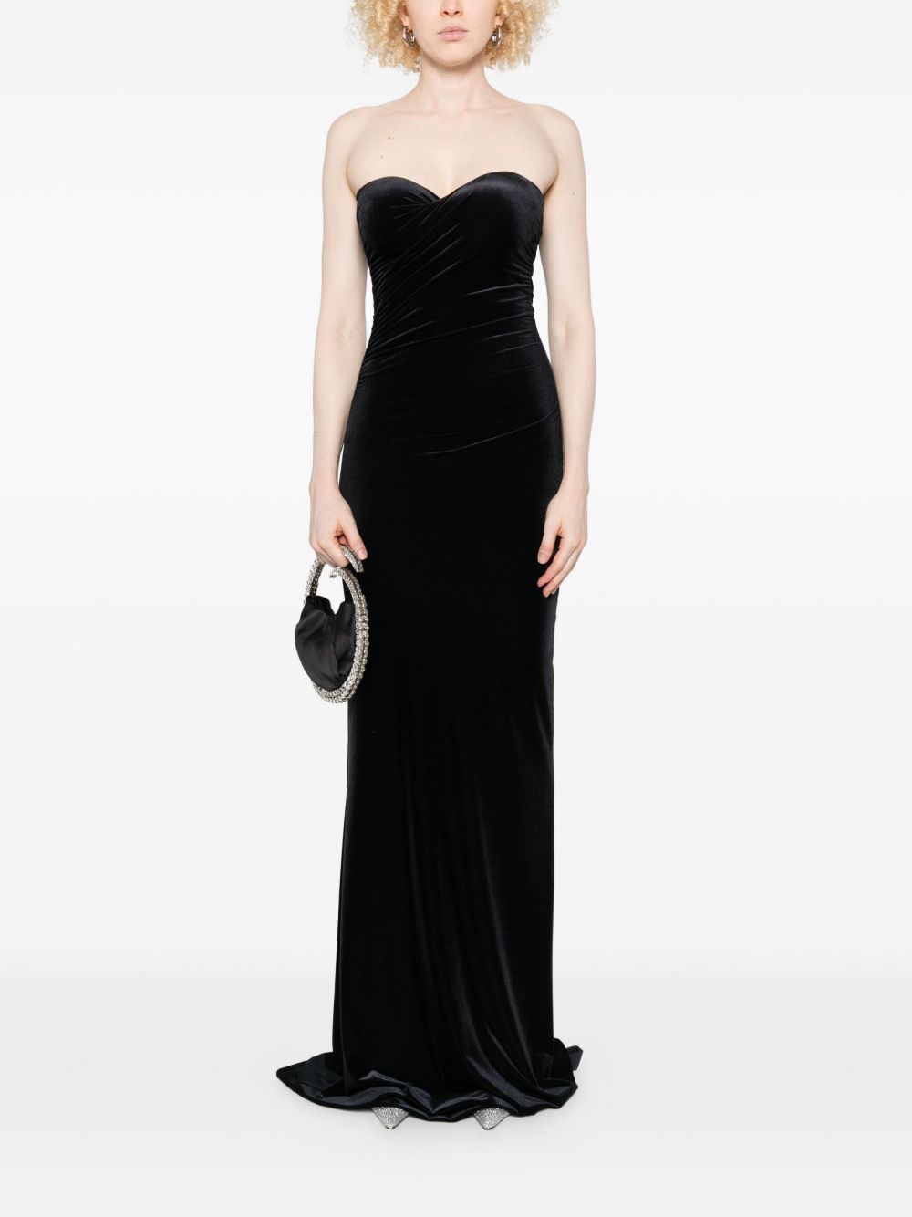 AMAZUIN Strapless Long Dress with Detachable Sleeves for Women