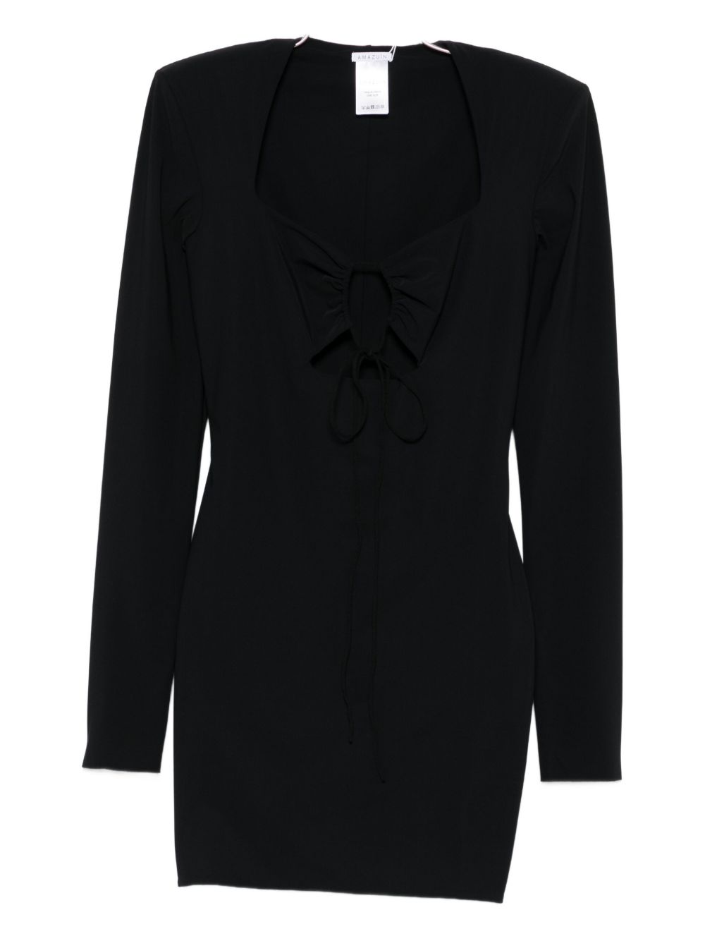 AMAZUIN Stylish Mini Dress with Padded Shoulders and Cut-Outs