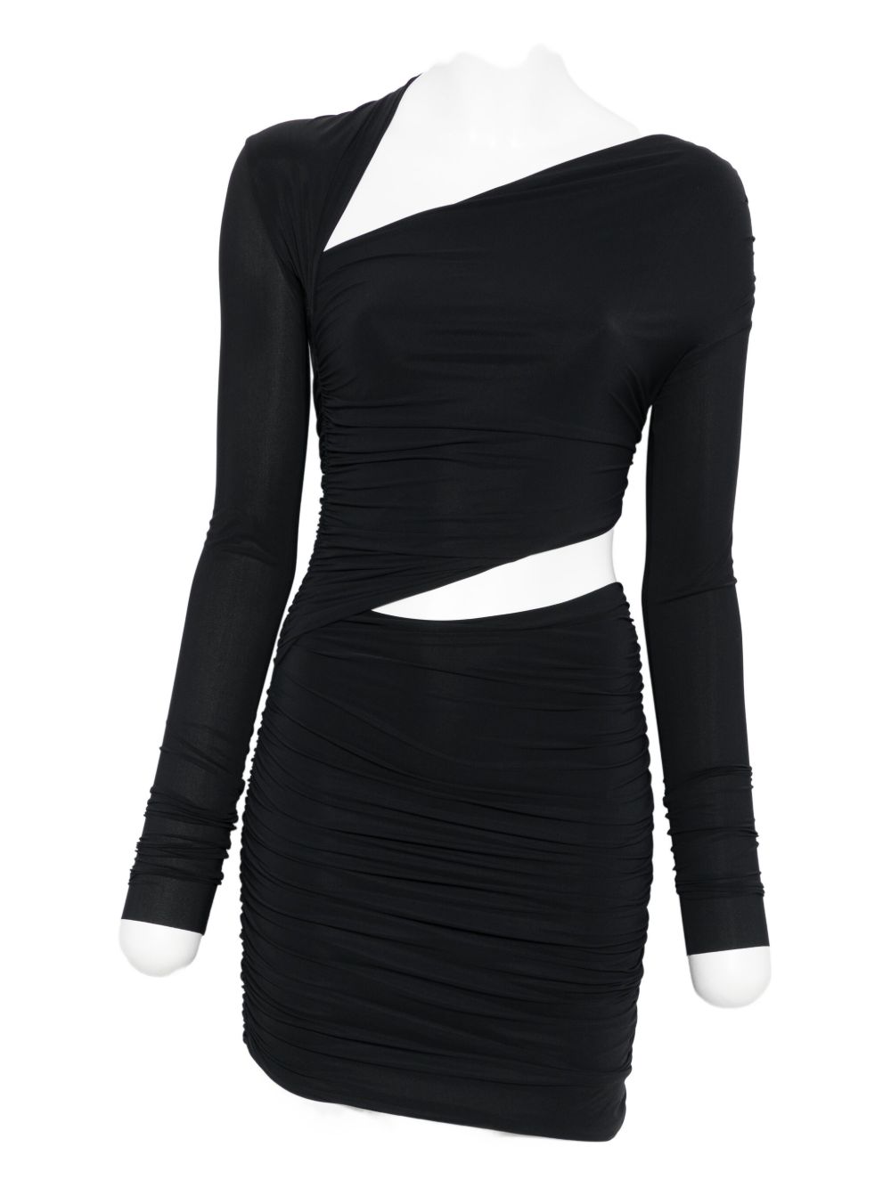 AMAZUIN Chic Asymmetrical Mini Dress with Cut-Out Detail