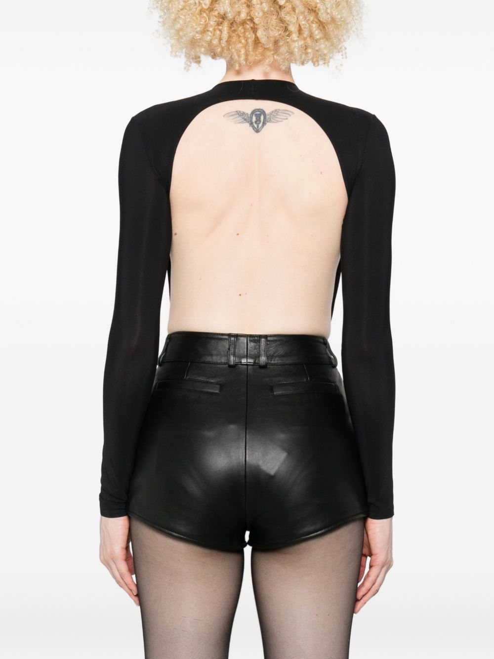 AMAZUIN Stylish Deep Neckline Bodysuit for Women