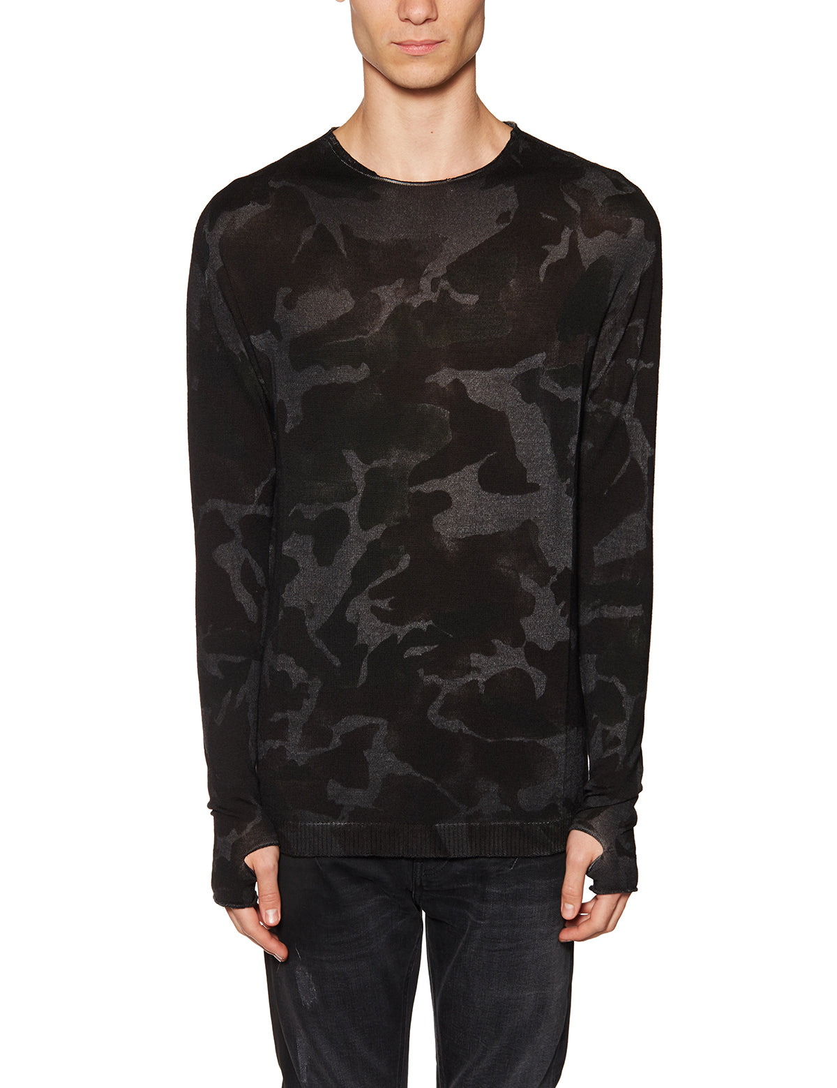 MD75 Men's Camouflage Wool Crewneck Sweater - Size S