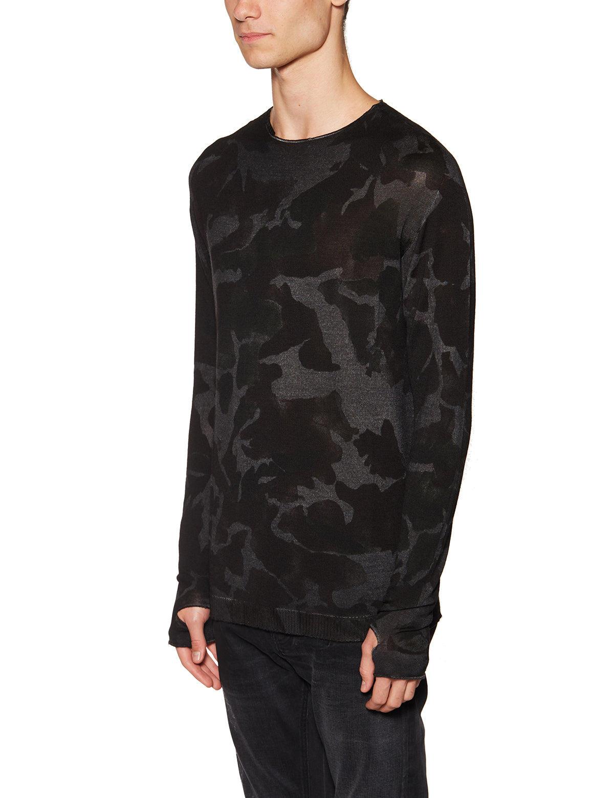 MD75 Men's Camouflage Wool Crewneck Sweater - Size S