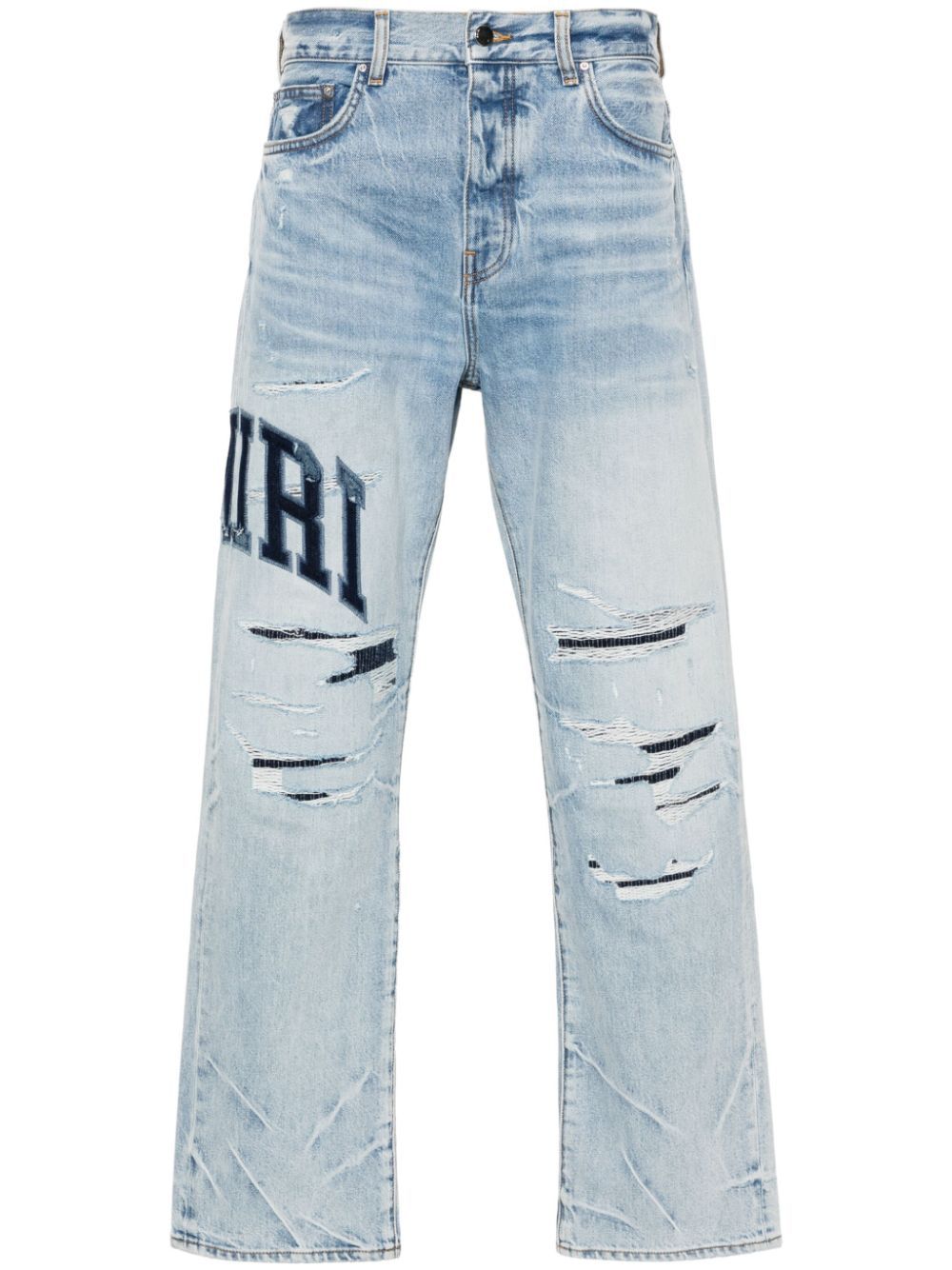 AMIRI Varsity Logo Repair Straight Pants for Men