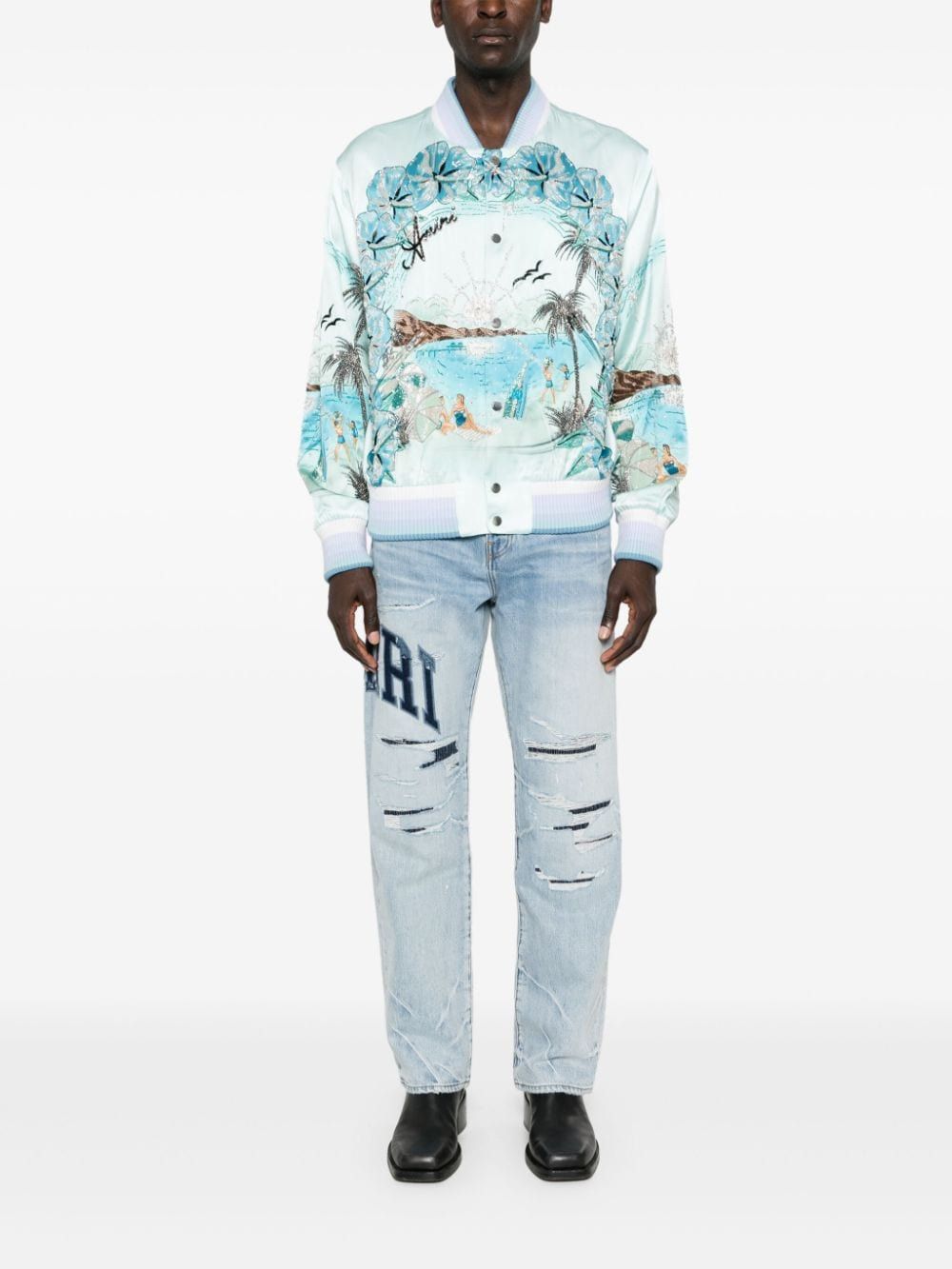 AMIRI Varsity Logo Repair Straight Pants for Men