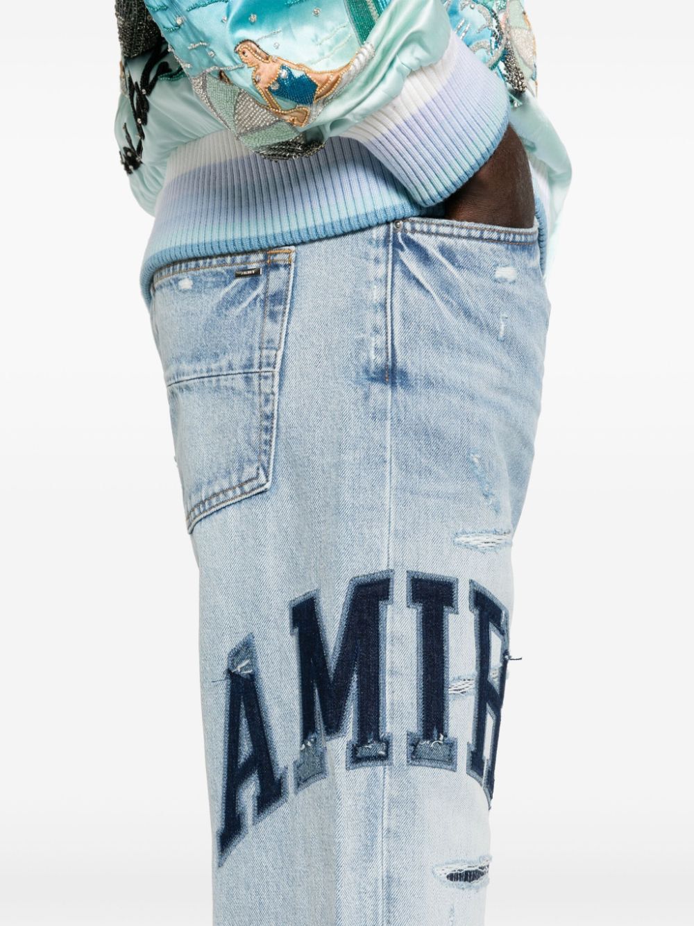 AMIRI Varsity Logo Repair Straight Pants for Men