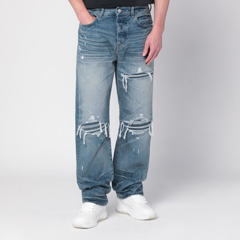 AMIRI Ripped Honeycomb Indigo Jeans