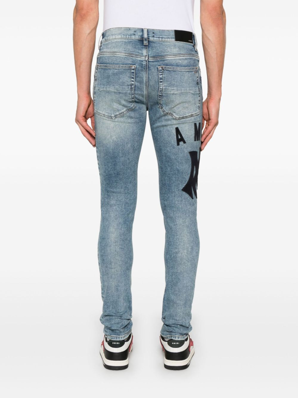 AMIRI Skinny Jean with Suede Applique Logo