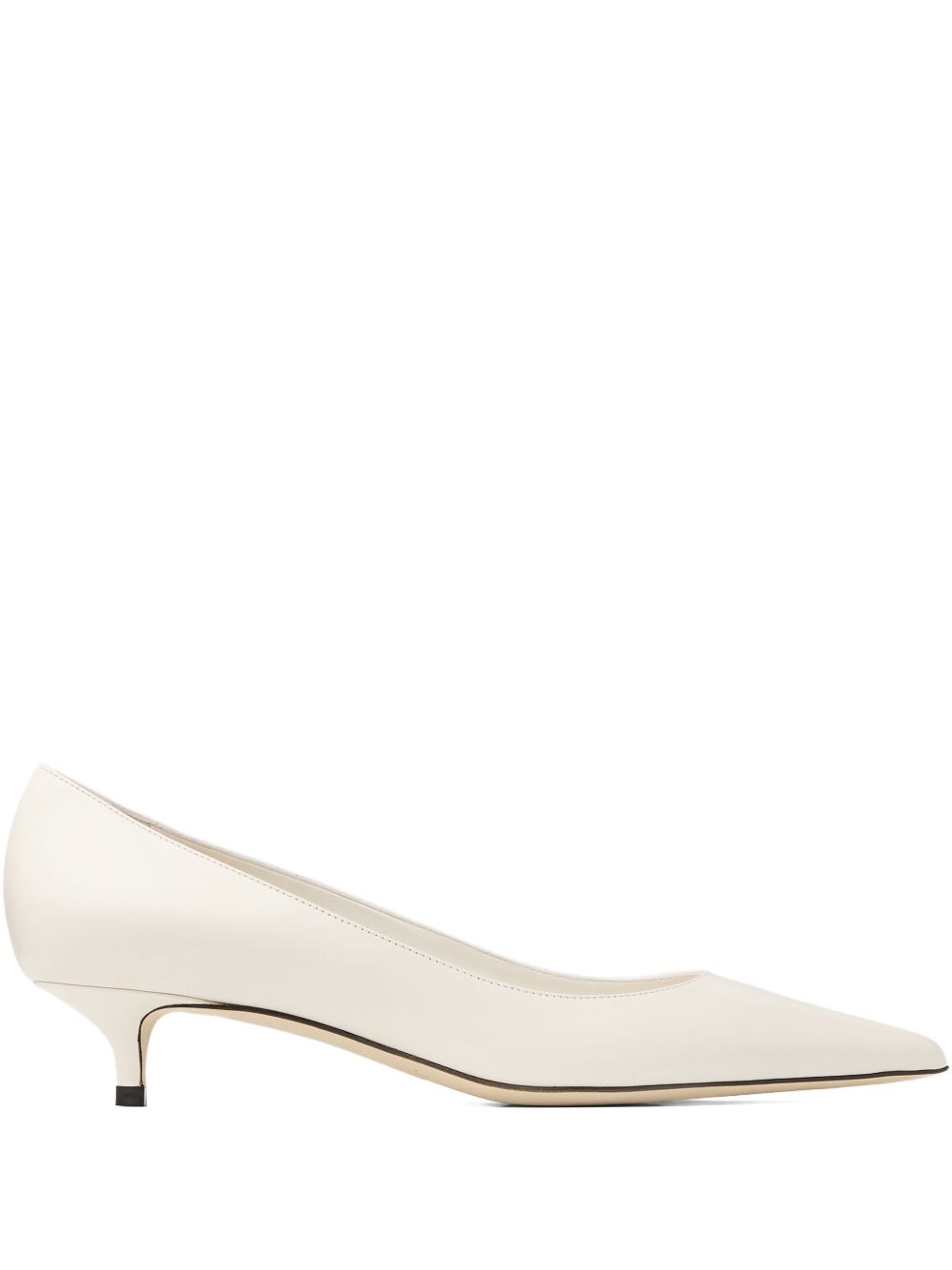JIMMY CHOO Women’s Slip-On Leather Pumps with Pointed Toe and Kitten Heel