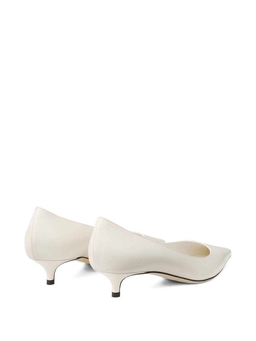 JIMMY CHOO Women’s Slip-On Leather Pumps with Pointed Toe and Kitten Heel