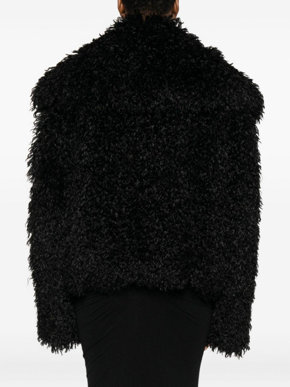 AMEN Cropped Faux Fur Mini Jacket