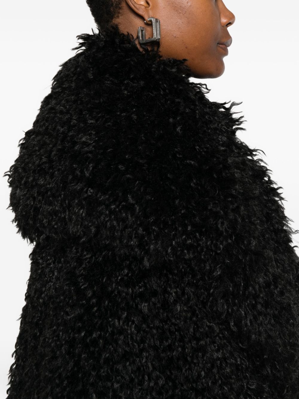 AMEN Cropped Faux Fur Mini Jacket