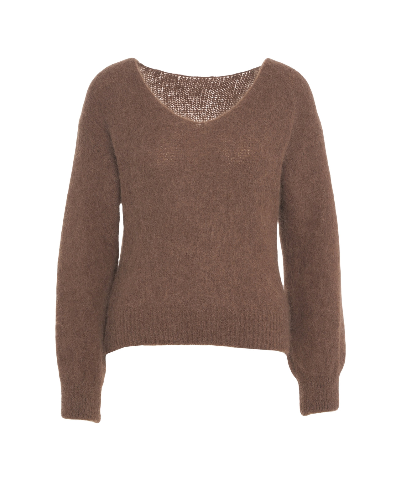 AMERICANDREAMS Loose Fit V-Neck Pullover with Voluminous Sleeves