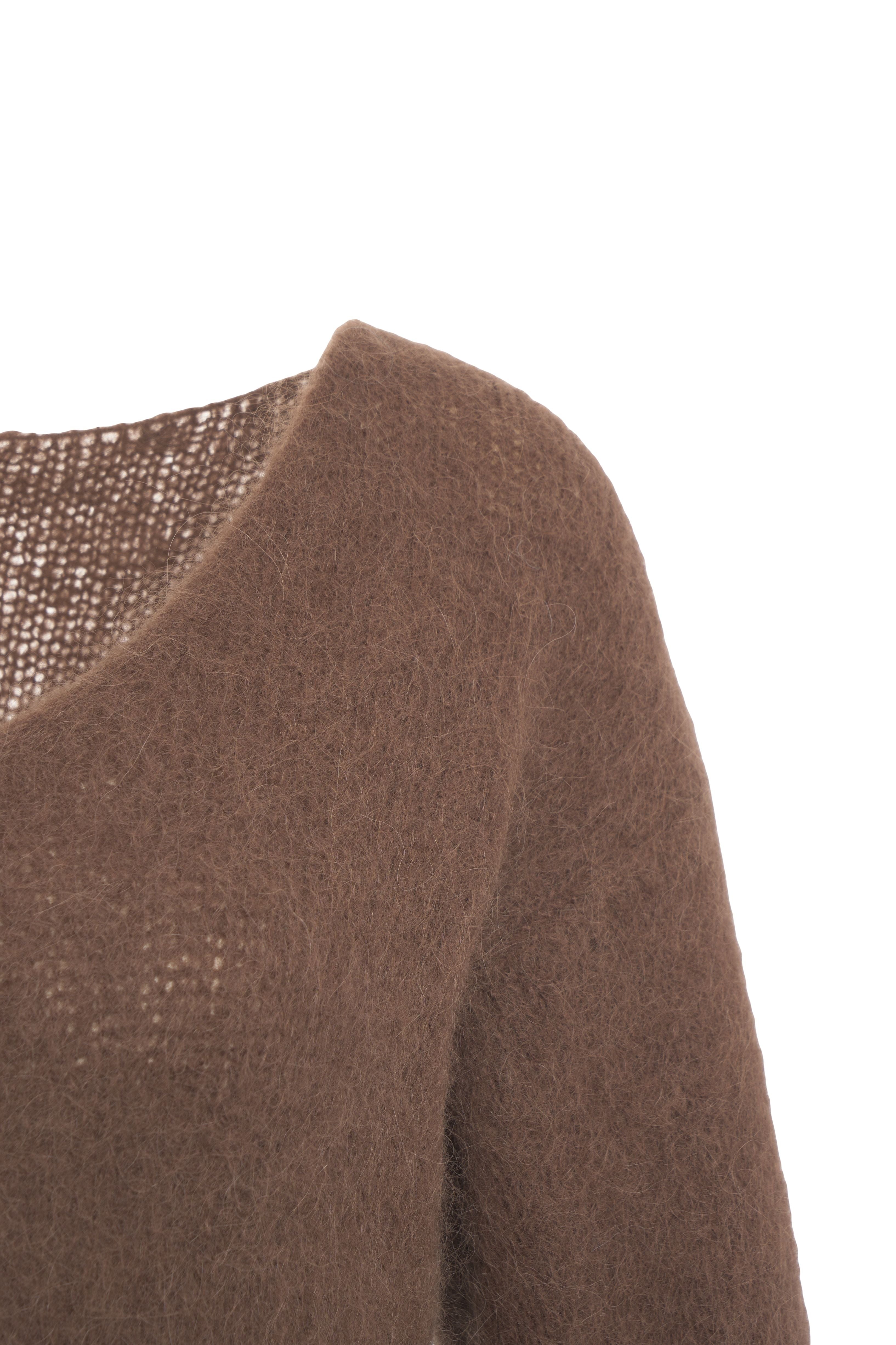 AMERICANDREAMS Loose Fit V-Neck Pullover with Voluminous Sleeves