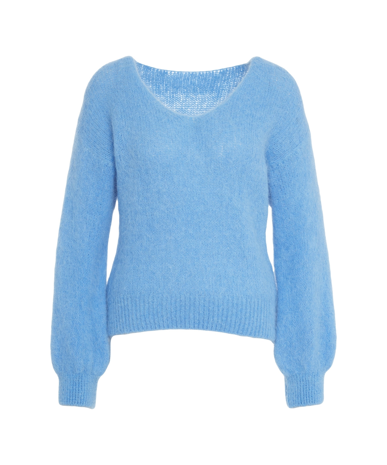 AMERICANDREAMS Loose Fit V-Neck Pullover with Voluminous Sleeves