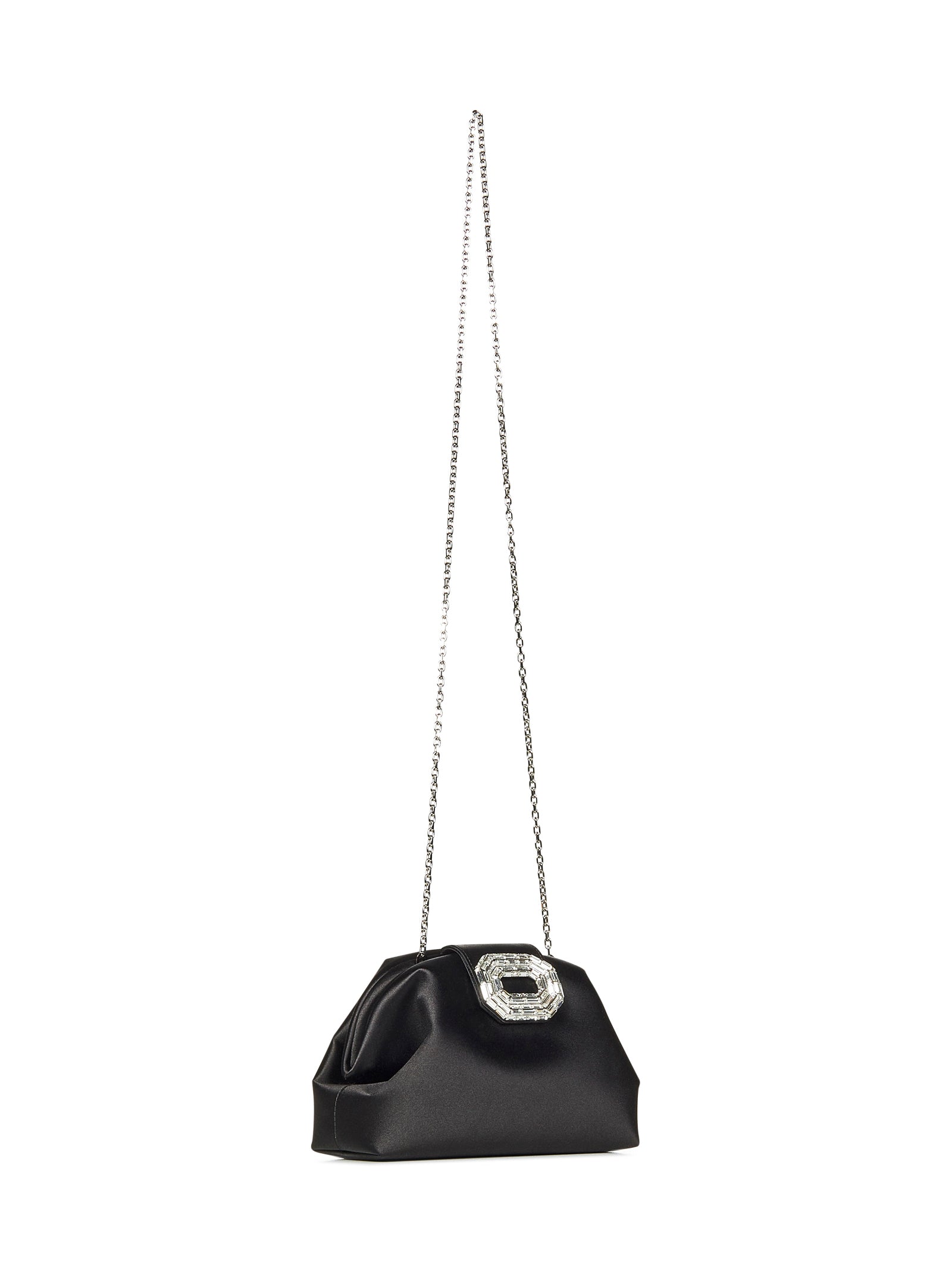 AMINA MUADDI Mini Handbag with Mirrored Accessory and Chain Strap