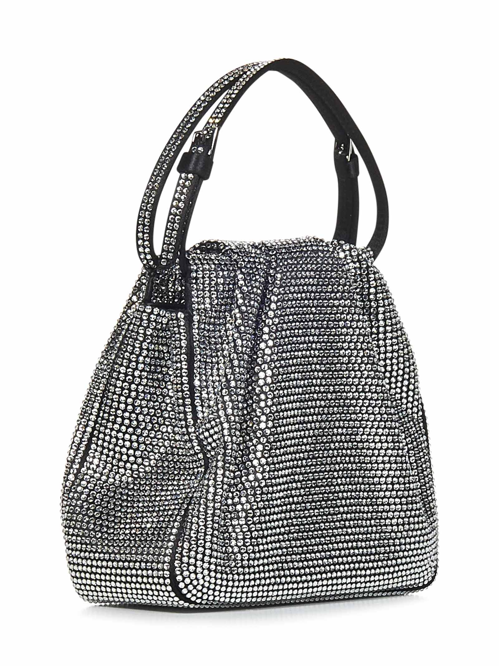AMINA MUADDI Mini Handbag with All-Over Crystals - 17 cm Height