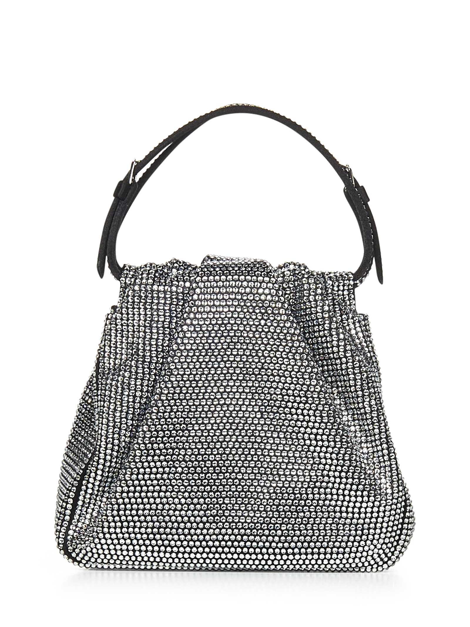 AMINA MUADDI Mini Handbag with All-Over Crystals - 17 cm Height