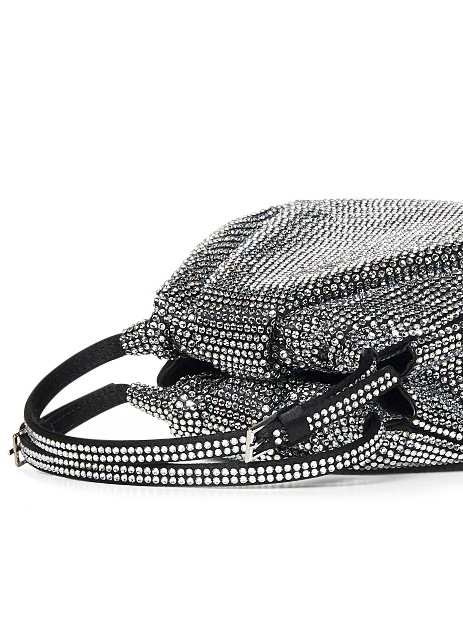 AMINA MUADDI Mini Handbag with All-Over Crystals - 17 cm Height