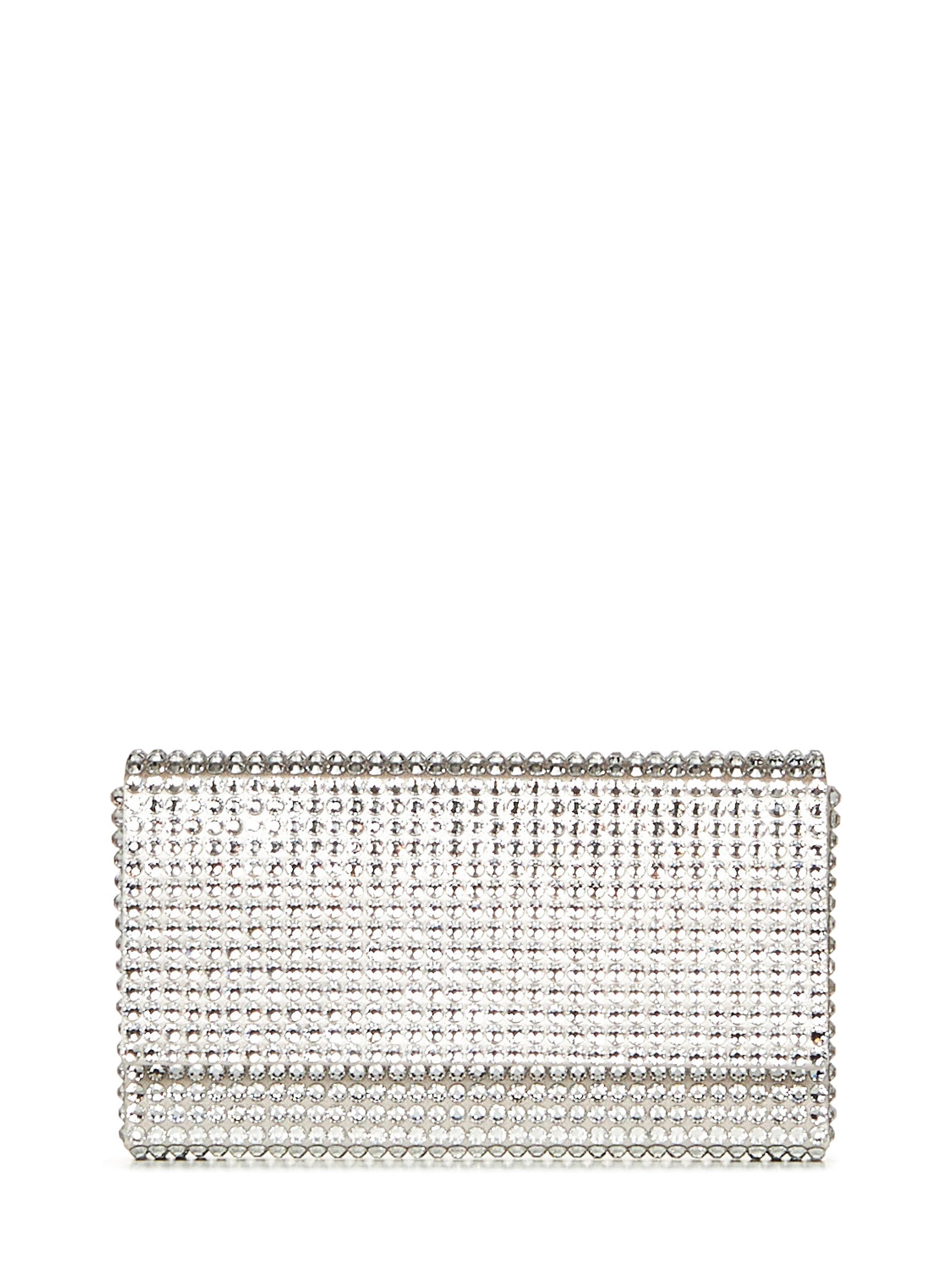 AMINA MUADDI Mini Satin Clutch with Crystal Embellishments - Dimensions: 29.5cm x 11cm x 5cm