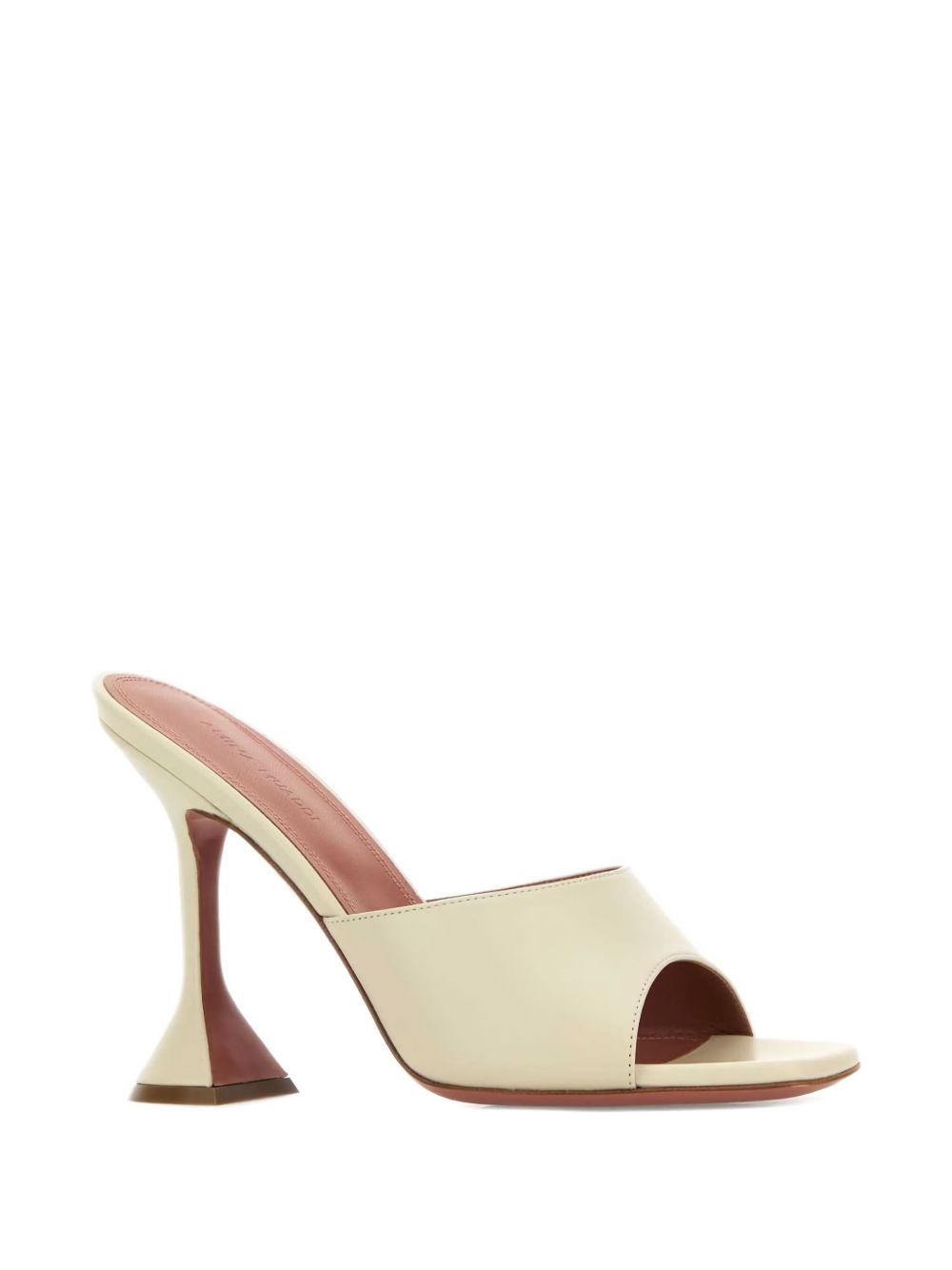 AMINA MUADDI Almond Nappa Sandals with Hourglass Heel