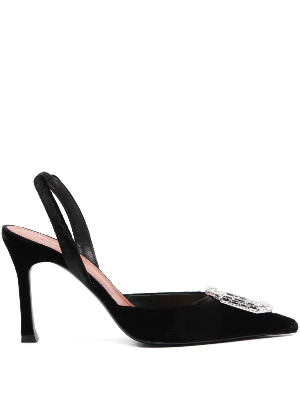 AMINA MUADDI Slingback Pumps with Jewel Brooch