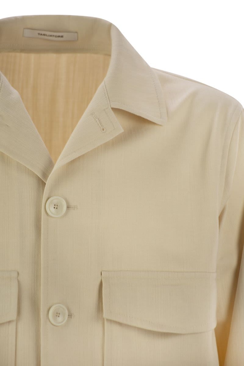 TAGLIATORE Men's Regular Fit Stretch Cotton Blend Jacket with Mini Lapel