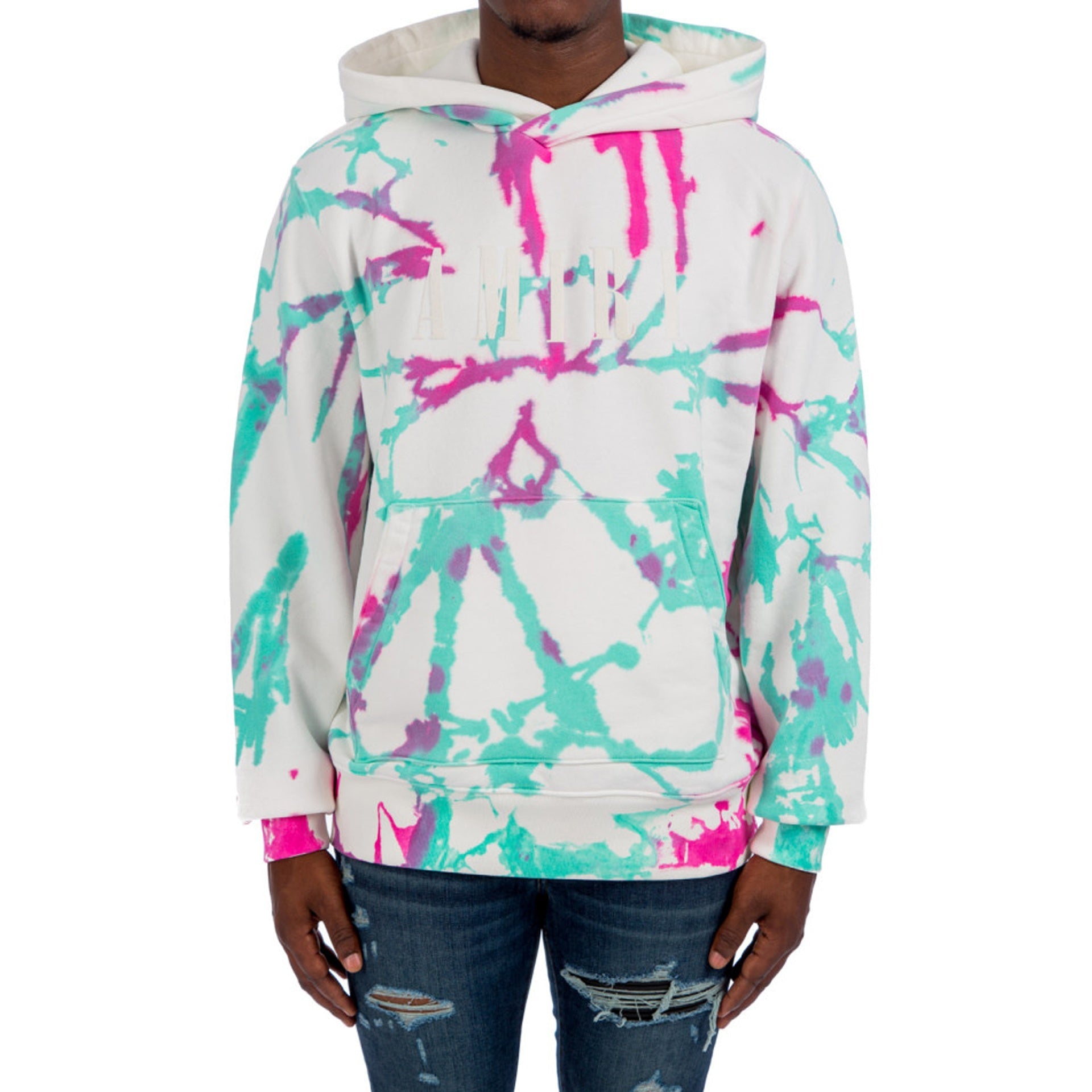 AMIRI Logo Tie-Dye Hoodie Sweatshirt