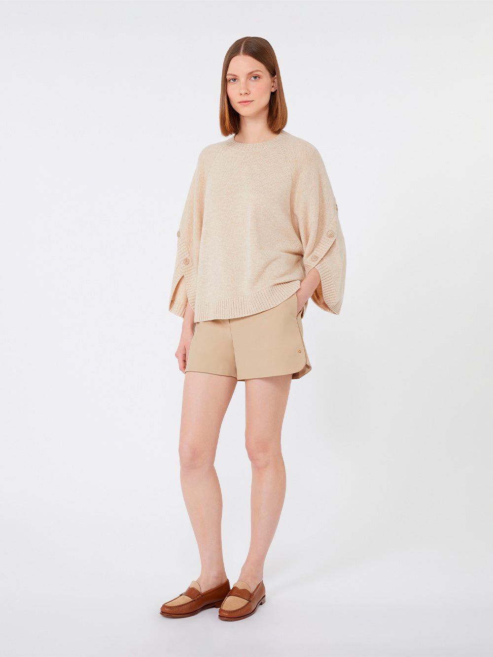 MAX MARA Oversized Wool and Cashmere Sweater with Crossover Detail