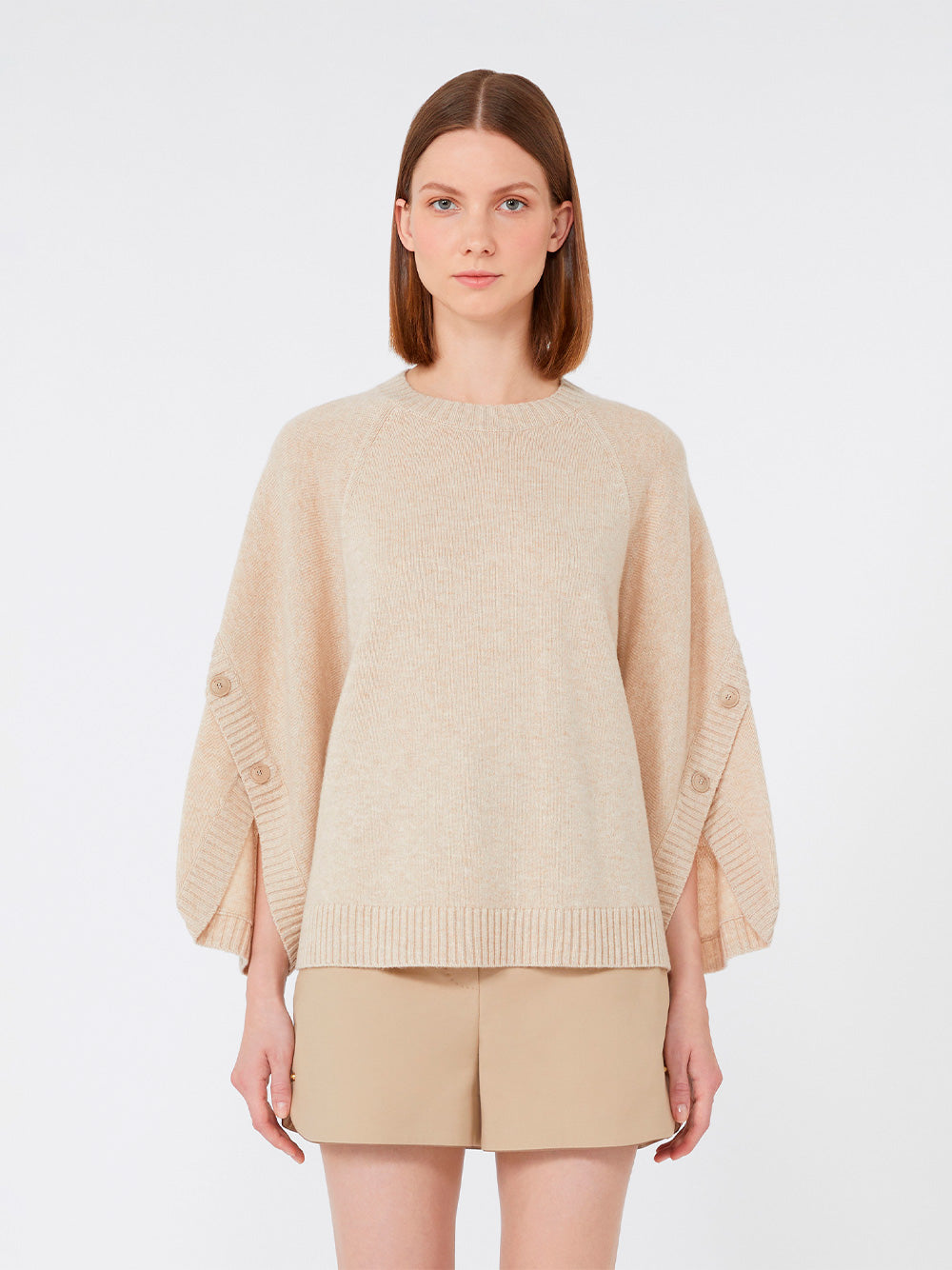 MAX MARA Oversized Wool and Cashmere Sweater with Crossover Detail