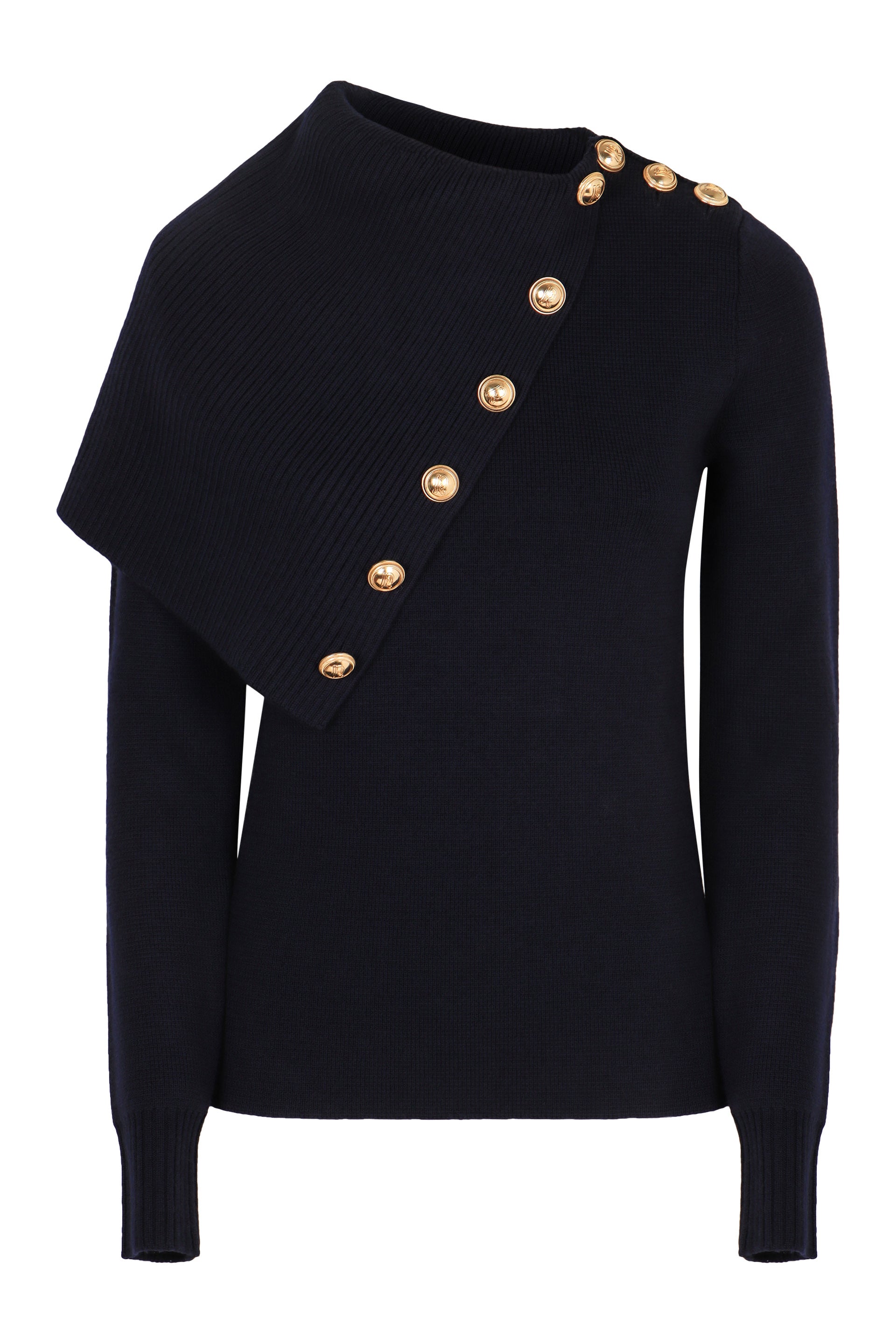 PACO RABANNE Merino Wool Sweater with Gold-Tone Buttons