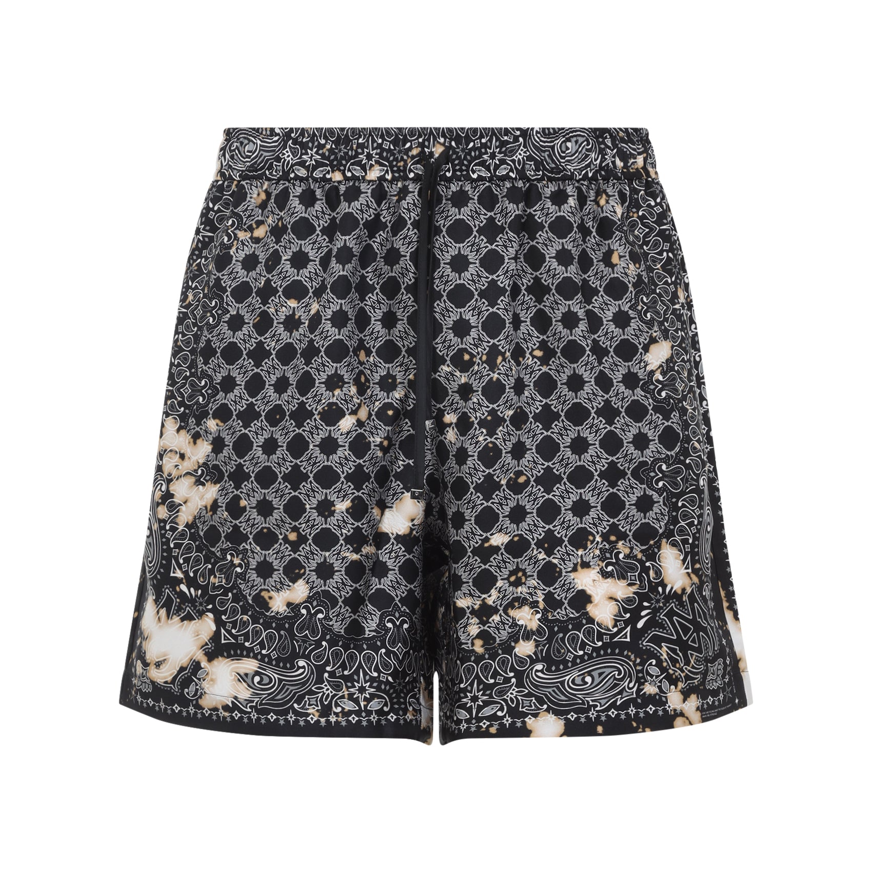AMIRI Bleach Bandana Print Silk Shorts - Size L