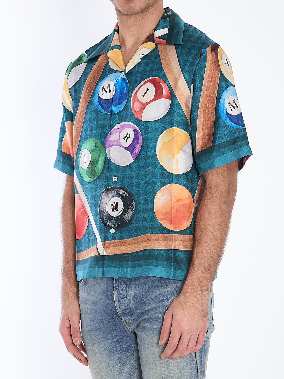 AMIRI Short-Sleeve Silk Shirt L