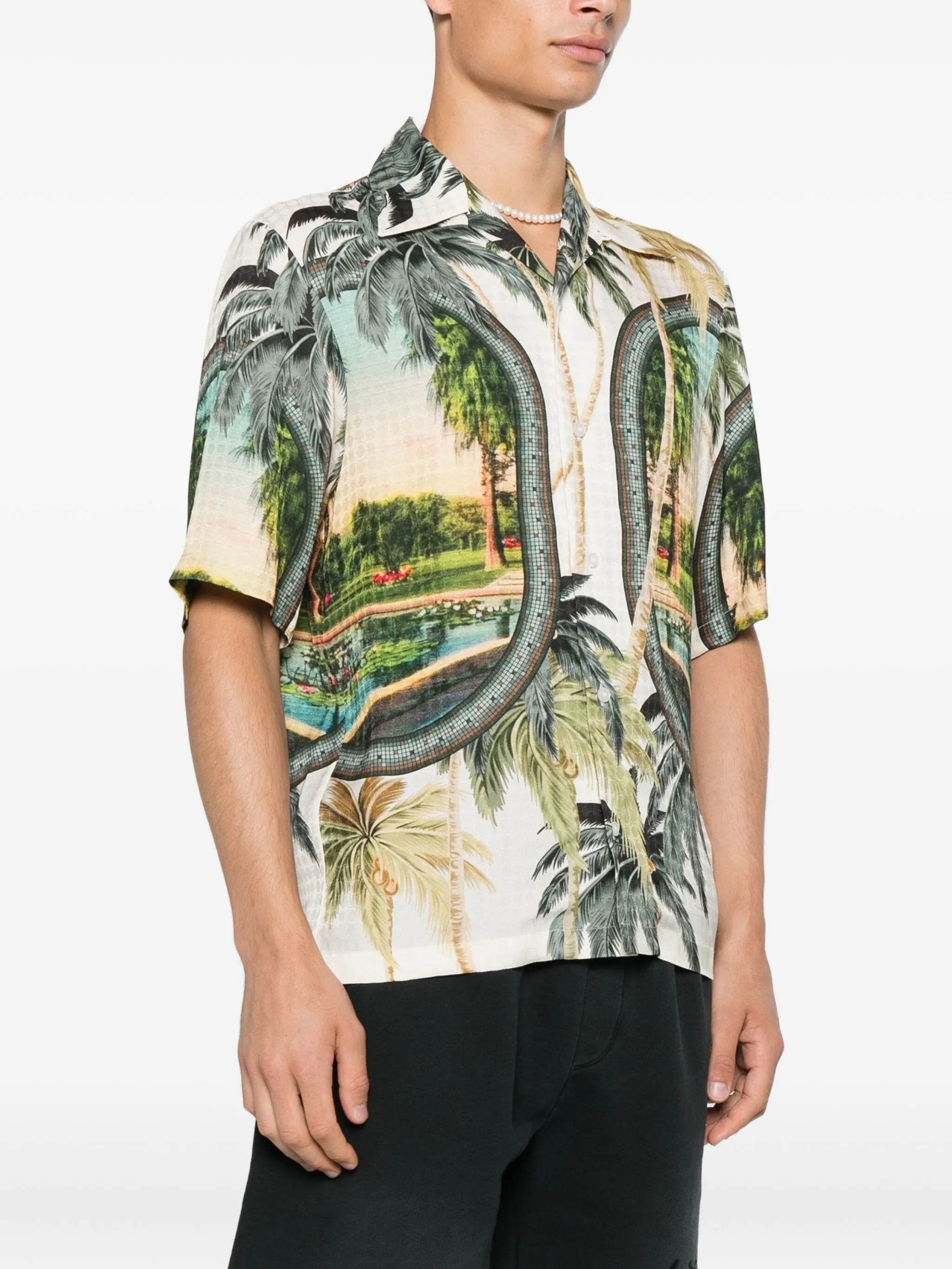 AMIRI Men's Mini Paradise Bowling Shirt - Size S