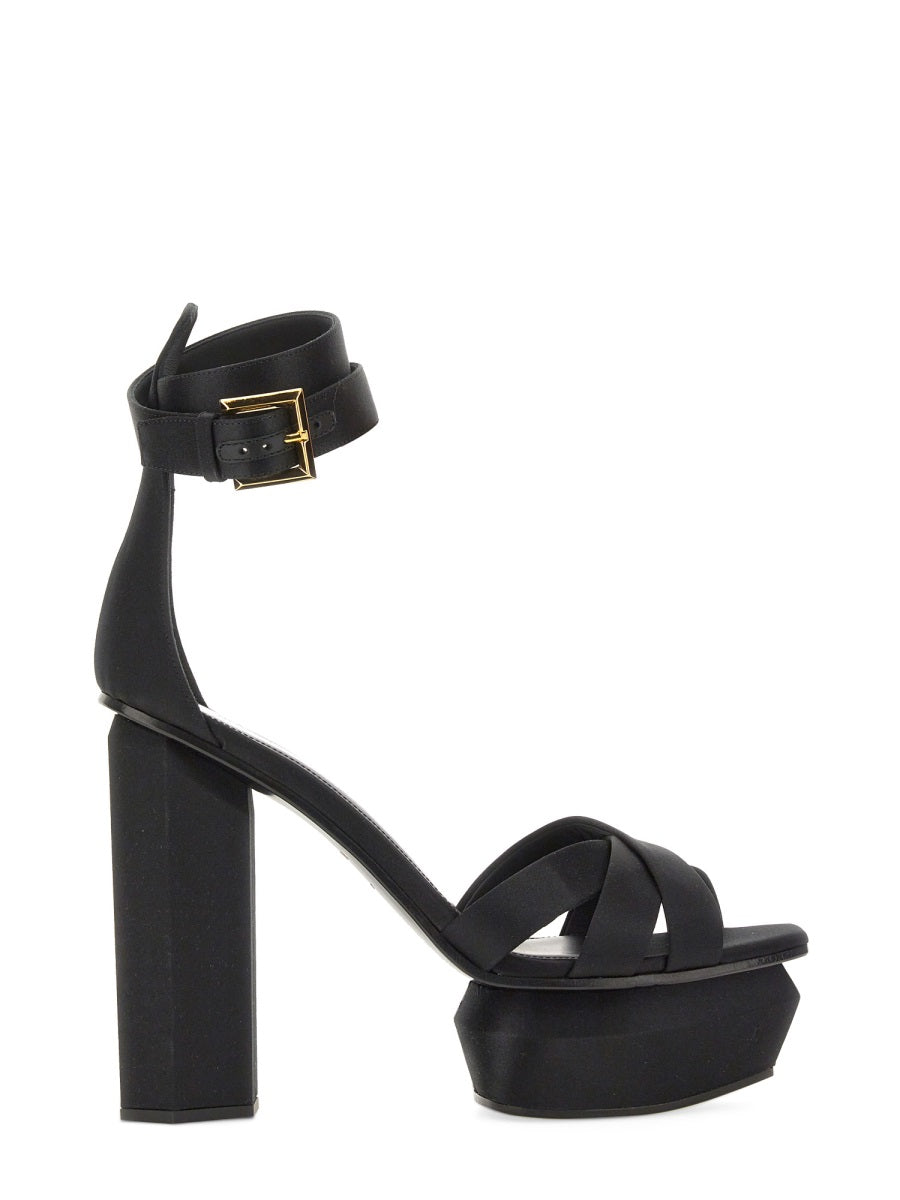 BALMAIN Ava Platform Sandal with 14 cm Heel