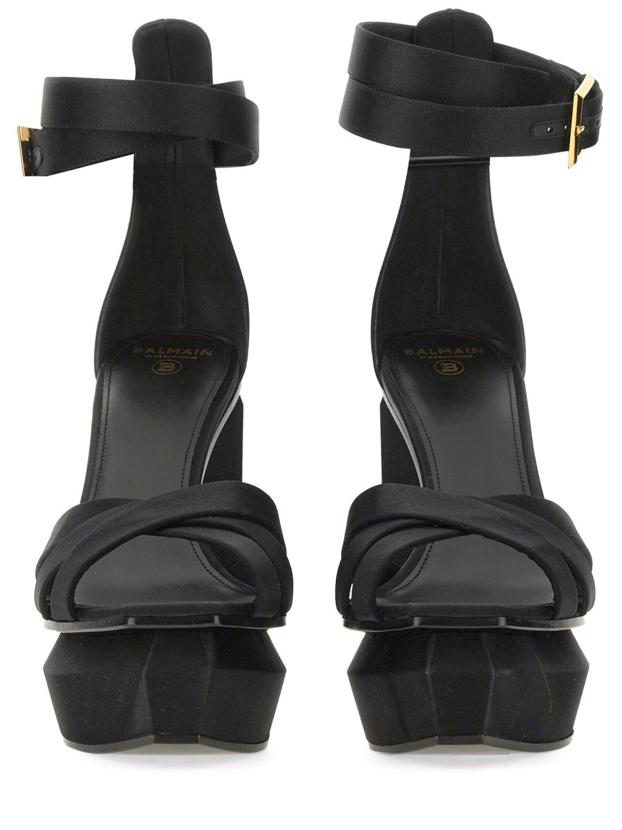 BALMAIN Ava Platform Sandal with 14 cm Heel