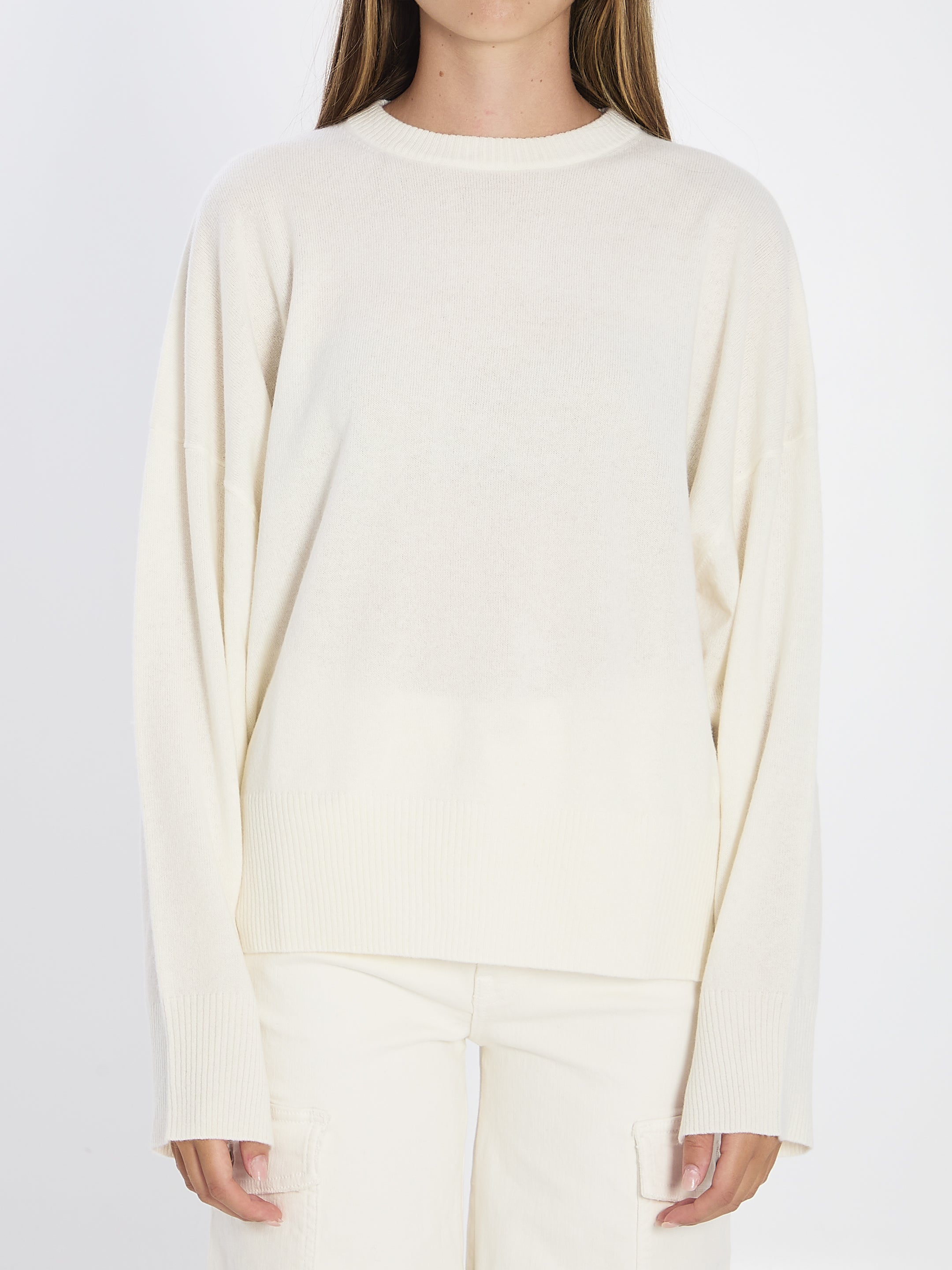 LOULOU DE SAISON Crew Neck Cashmere Sweater - Loose Fit