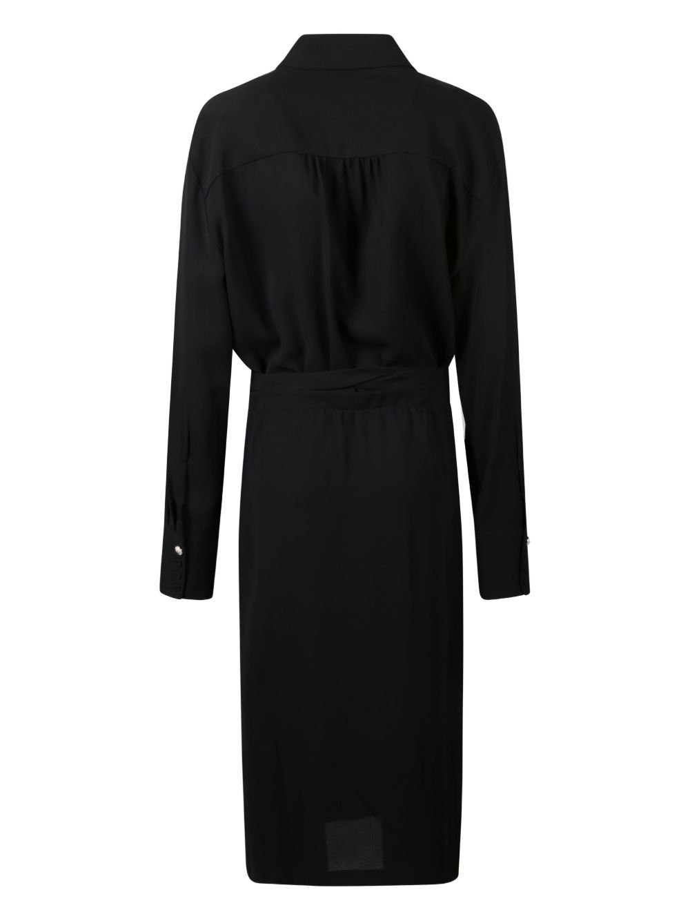 PINKO Elegant Buttoned Cuff Tie Waist Dress