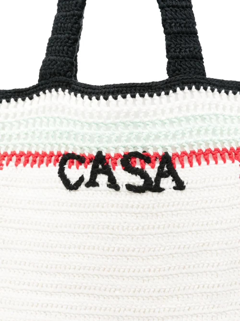 CASABLANCA Embroidered Logo Tote Handbag