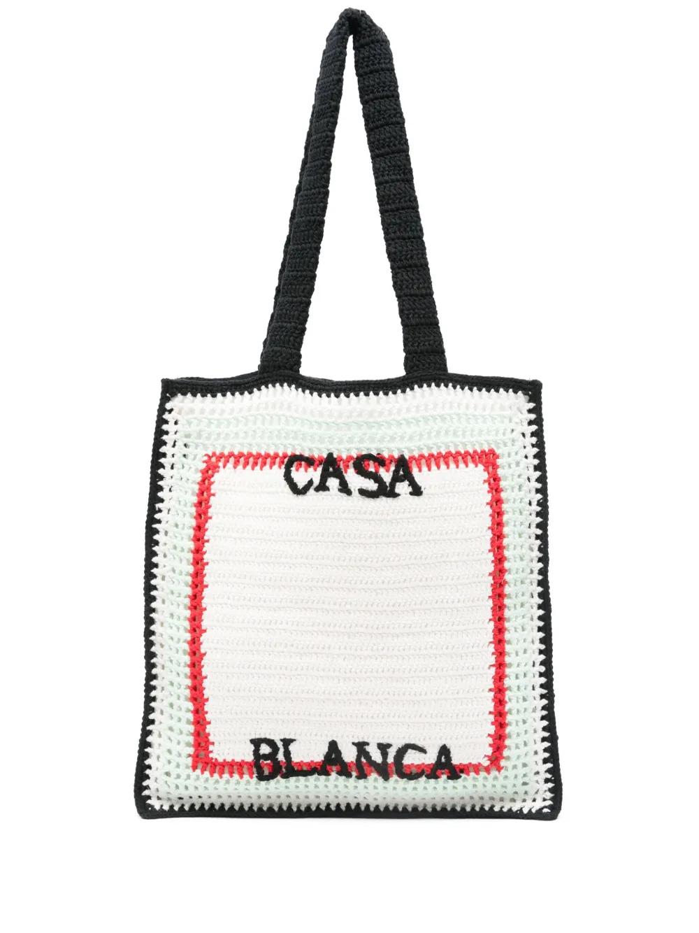 CASABLANCA Embroidered Logo Tote Handbag