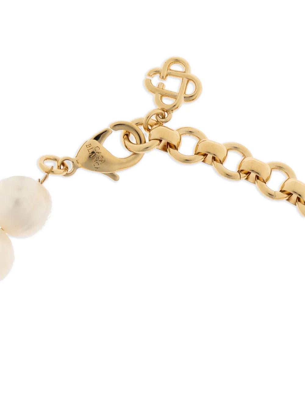 CASABLANCA Embellished Logo-Plaque Bracelet