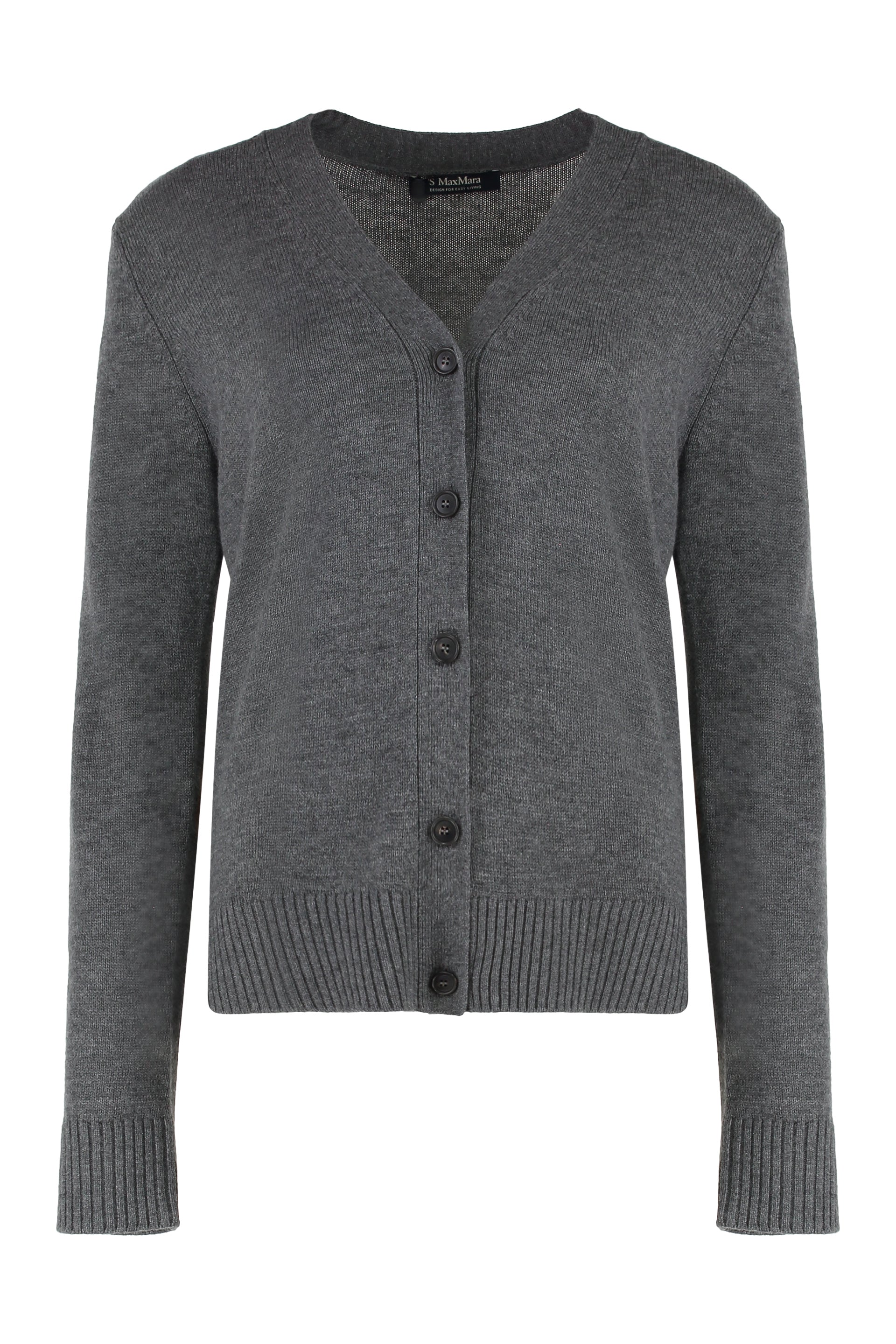 S MAX MARA Wool Cardigan with Decorative Patches